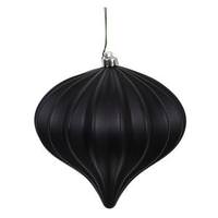 Vickerman 5.7" Black Matte Onion Ornament (3 pack)