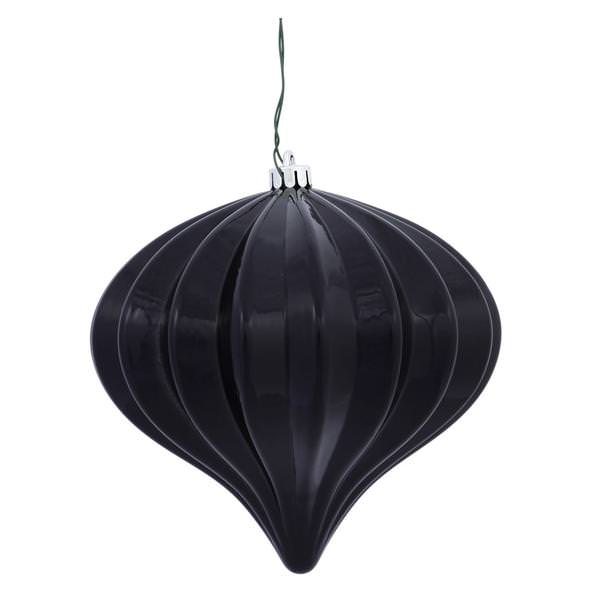 5.7" Black Shiny Onion Ornament (3 pack)