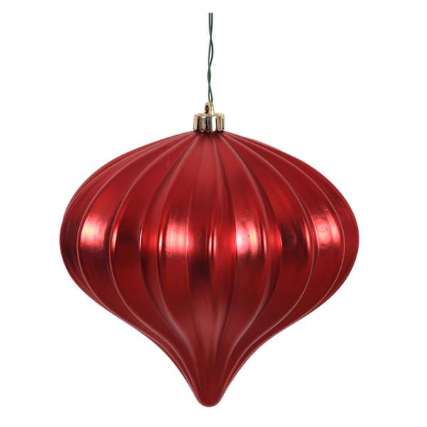 5.7" Burnished Orange Matte Onion Ornament (3 pack)
