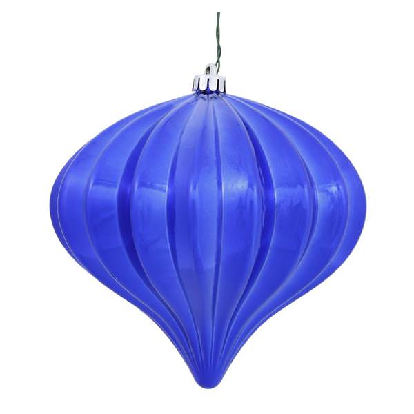 5.7" Cobalt Shiny Onion Ornament (3 pack)