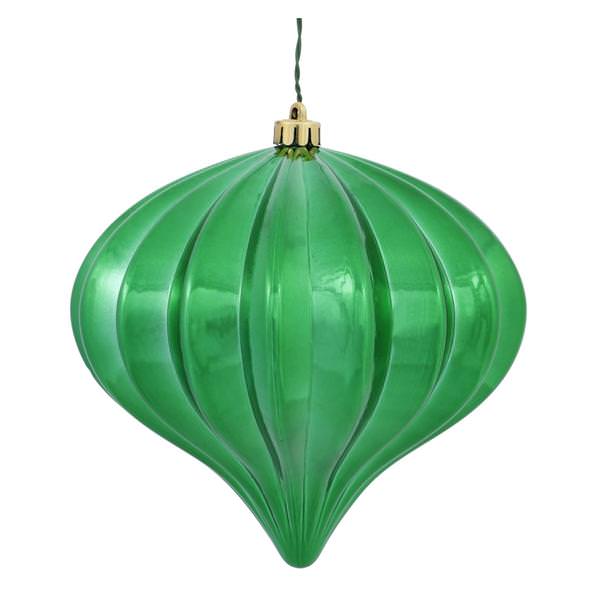 5.7" Emerald Shiny Onion Ornament (3 pack)