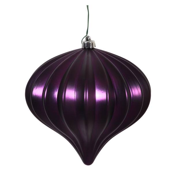 5.7" Plum Shiny Onion Ornament (3 pack)