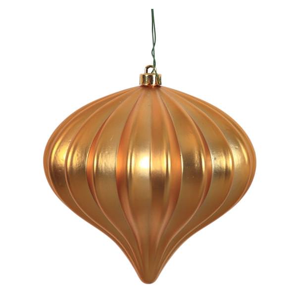 5.7" Antique Gold Matte Onion Ornament (3 pack)