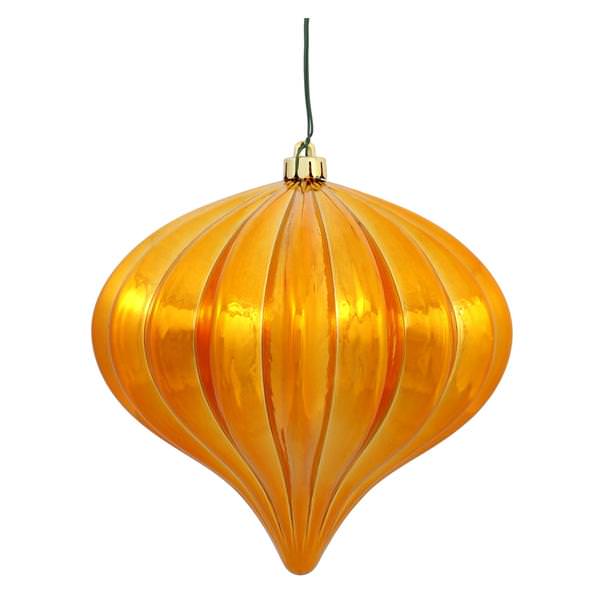 5.7" Antique Gold Shiny Onion Ornament (3 pack)
