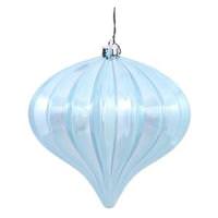 View 5.7" Baby Blue Shiny Onion Ornament (3 pack)