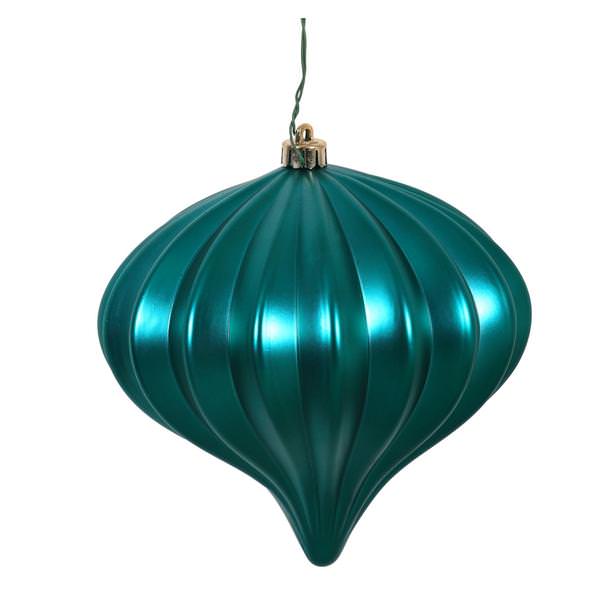 5.7" Teal Matte Onion Ornament (3 pack)