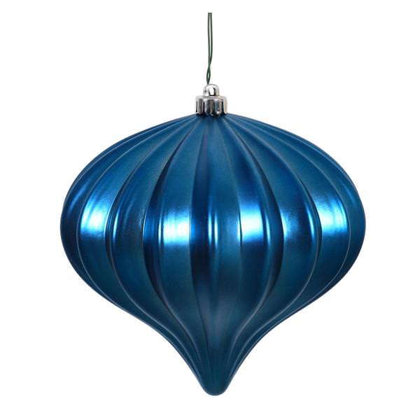 5.7" Sea Blue Matte Onion Ornament (3 pack)