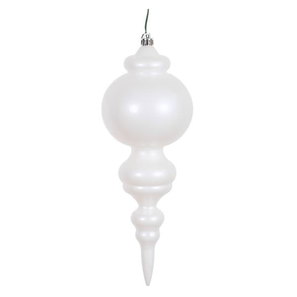 9.5" White Candy Finial Ornament (2 pack)