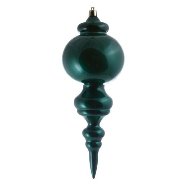 9.5" Midnight Green Candy Finial Ornament (2 pack)