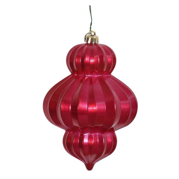 6" Burgundy Candy Lantern Ornament (3 pack)
