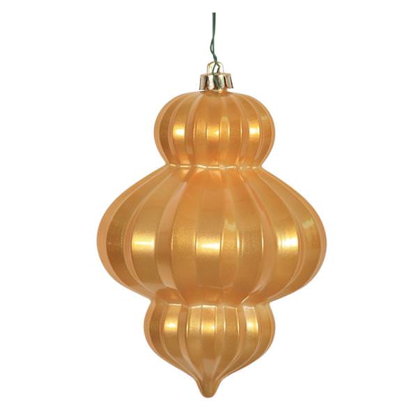 6" Antique Gold Candy Lantern Ornament (3 pack)