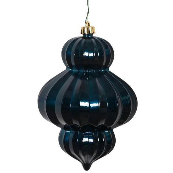 6" Midnight Green Candy Finish Lantern Ornament (3 pack)