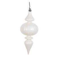 Vickerman 7" White Candy Finial Ornament (6 pack)