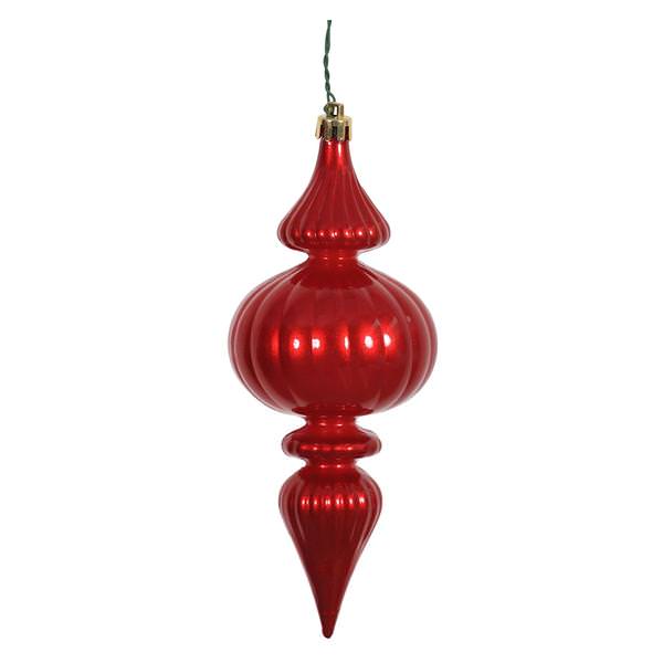 7" Red Candy Finial Ornament (6 pack)