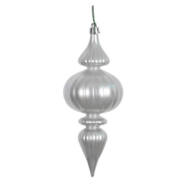 7" Silver Candy Finial Ornament (6 pack)