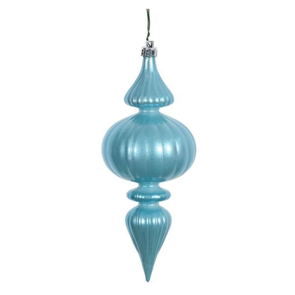 7" Baby Blue Candy Finial Ornament (6 pack)