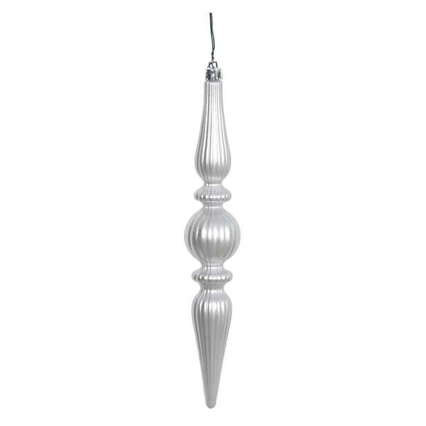 9" Silver Candy Finial Drop Ornament (6 pack)