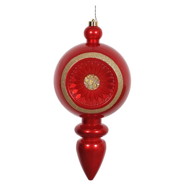 15.75" Red Candy Diamond Finial Ornament