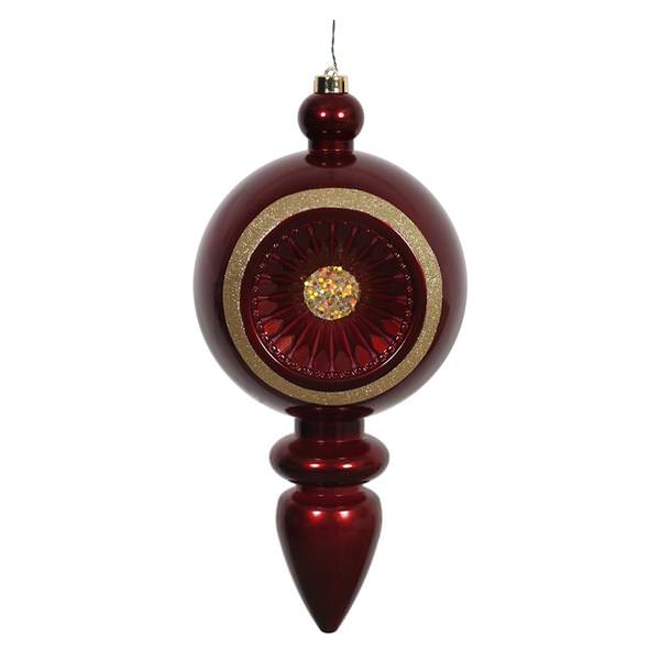 15.75" Burgundy Candy Diamond Finial Ornament