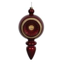 Vickerman 15.75" Burgundy Candy Diamond Finial Ornament
