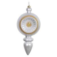 Vickerman 15.75" Silver Candy Diamond Finial Ornament