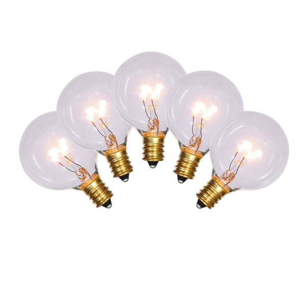 5 watt G40 Candelabra Screw Base Clear (5 pack)