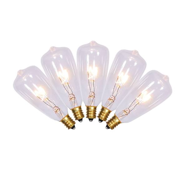 10 Light 10' Green Wire ST30 Clear Patio Set with 12" Spacing