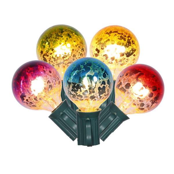 10 Light 10' Green Wire G40 Multi-Color Mercury with 12" Spacing