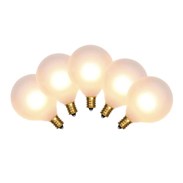 G50 Candelabra Screw Base White (5 pack)
