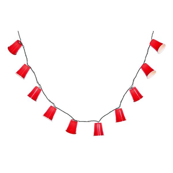 10 Light Green Wire Red Party Cup String Set