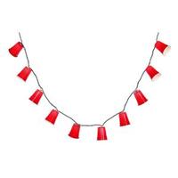 Vickerman 10 Light Green Wire Red Party Cup String Set