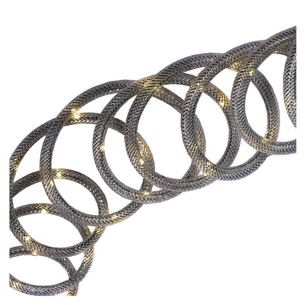 18' Warm White LED Mesh Rope Garland