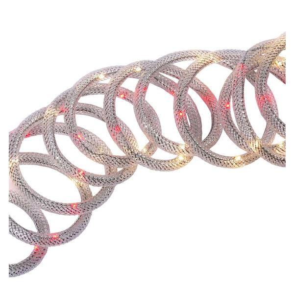 18' Red / White LED Mesh Rope Garland