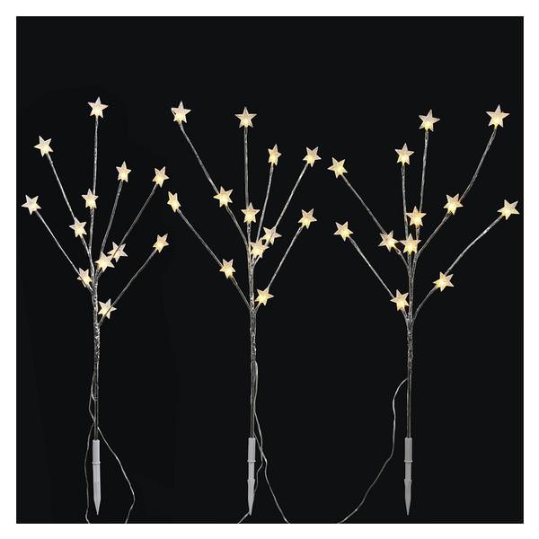 60 Warm White LED Acrylic Stars Lawn Stakes