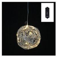 Vickerman 6" Silver Wire Ball 20 Warm White Angel Tear Lights Hanging Christmas Light