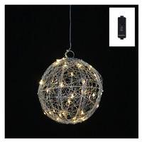 Vickerman 8" Silver Wire Ball 40 Warm White Angel Tear Lights Hanging Christmas Light