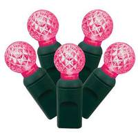 Vickerman 100 Light 34' Green Wire Magenta LED G12 String with 4" Spacing