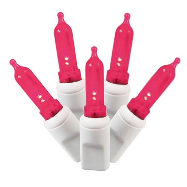 50 Light 25' White Wire Magenta Italian LED String