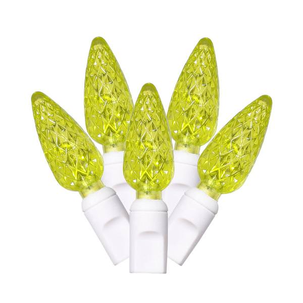 100 Light 34' White Wire Lime C6 LED String with 4" Spacing