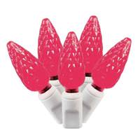 Vickerman 100 Light 33' White Wire Magenta LED C6 String with 4" Spacing