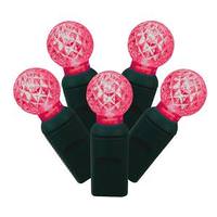 Vickerman 50 Light 25' Green Wire Magenta G12 Berry LED Miniature String with 6" Spacing