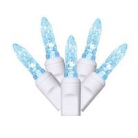Vickerman 70 Light 9' White Wire Teal M5 LED Icicle Light String with 3.5" Spacing