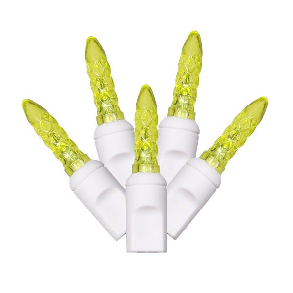 70 Light 9' White Wire Lime M5 LED Icicle Light String with 3.5" Spacing