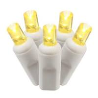 Vickerman 70 Light 9' White Wire Yellow Wide Angle LED Icicle Light String with 8" Spacing