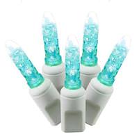 Vickerman 70 Light 9' White Wire Teal Twinkle LED Icicle Light String