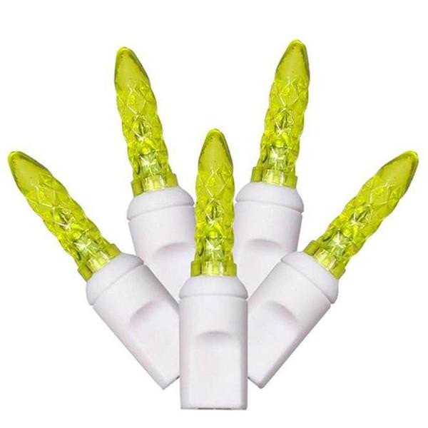 70 Light 9' White Wire Lime Twinkle LED Icicle Light String