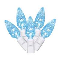 View 50 Light 25' White Wire Teal C6 LED String with 6" Spacing