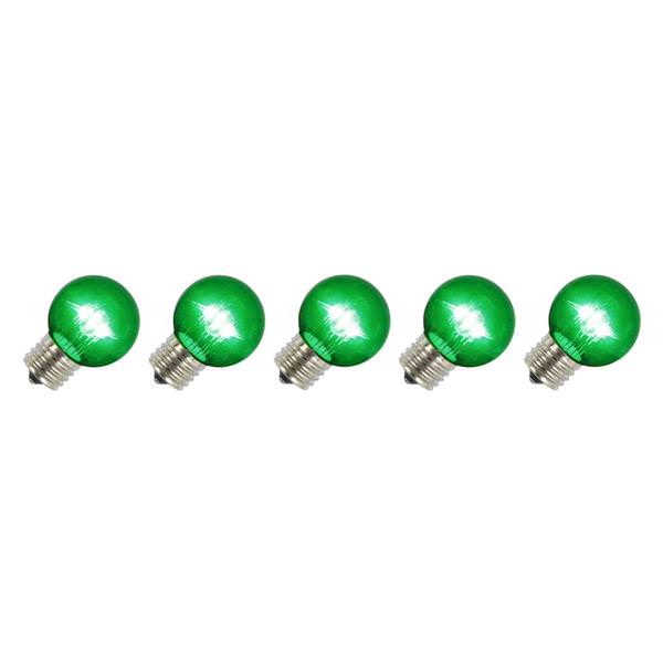 G50 Medium Screw Base Green LED (5 pack)
