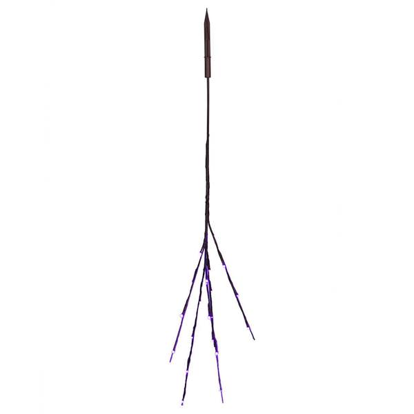 36" Artificial Brown Twig Electric Wide Angle LED Lighted Branch (60 Purple Lights)