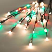 View 36" Artificial Brown Twig Electric Wide Angle LED Lighted Branch (60 Red / White / Green)